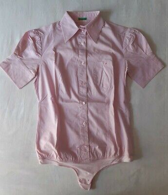 Camicia camicetta body rosa manica corta donna ragazza Benetton Tg. S