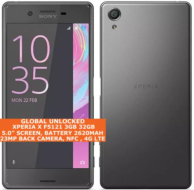 Sony Xperia X F5121 3gb 32gb Hexa Coeur 5.0 " 23mp Caméra Android 4g Smartphone