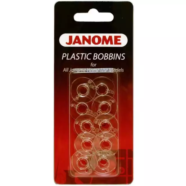 Janome Plastic Sewing Machine Bobbins (10 Pack) - 2518P Bobbin FD216 Elna 2000