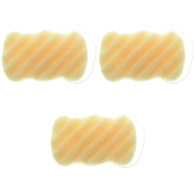 3pcs a forma di onda konjac corpo spugna e spugna facciale esfoliante spugna di