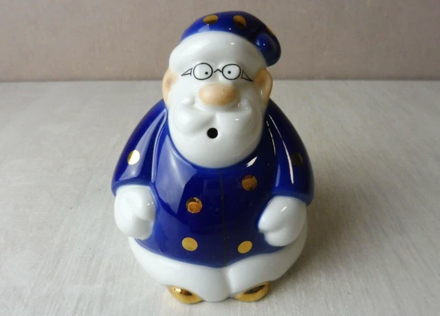 Figurine Goebel Père Noël Avec Lanterne - Collection Fitz And Floyd - Faience Multicolore