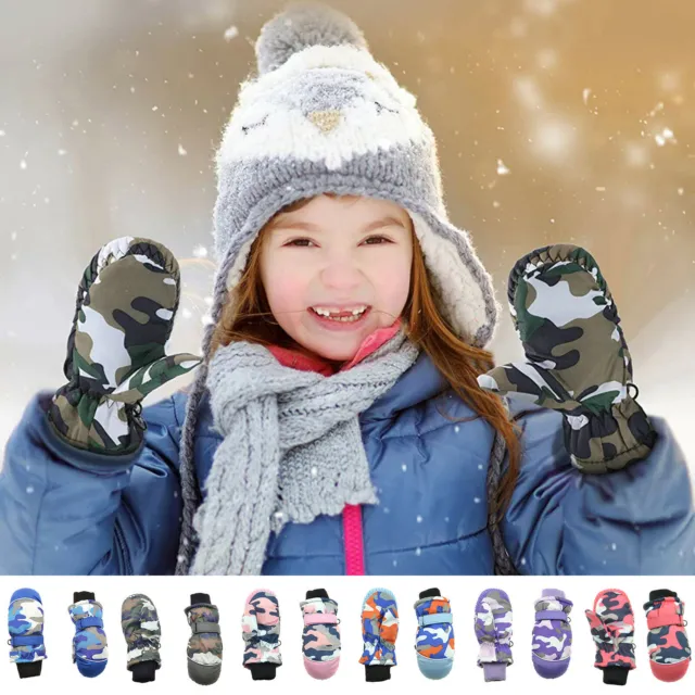 Toddler Waterproof Winter Warm Snow Ski Gloves Mittens For Kids Baby Girls Boys