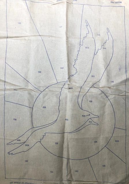 Alfombra vintage Jonathan Livingston patrón gaviota pájaro sol estampado 313 base de algodón