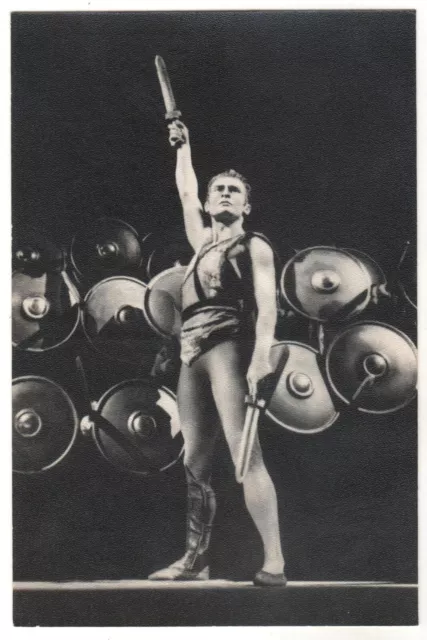1973 Mikhail LAVROVSKY BALLET Spartacus Dancer OLD Russia Postcard