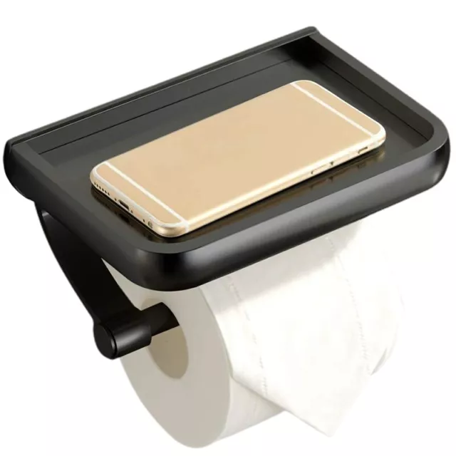 Toilet  Holder with Shelf, -Rust Aluminum  Holder with Phone1077