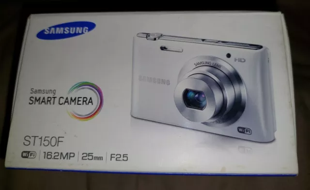 BOXED, White SAMSUNG ST150F 16.2mp SMART, HD, WiFi, DIGITAL CAMERA.