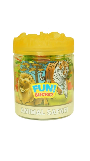 Fun Bucket Animal Safari 38 Pieces Bpa Free Safari Animal Figurine Storage