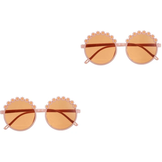 2 Pairs Toddler Flower Sunglasses Little Daisy Sunglasses Trendy Glasses Beach
