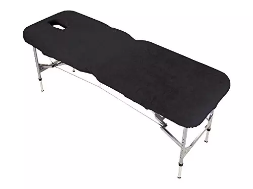 PHYSIQUE Massage Table/Beauty Couch Cover with Face Hole - Black 2