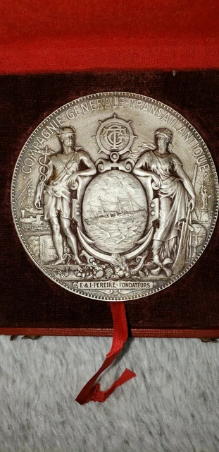 Médaille 1908 En Argent Massif Doré (Vermeil) - Gaston Thubé / U.V.V.A. Angers - Sports Voile Et Yachting