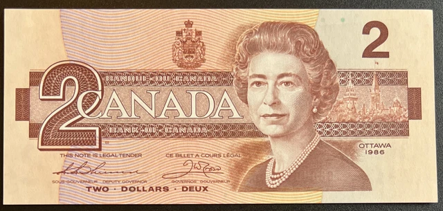 1986 BANK OF Canada $2 Two Dollar Bill UNC CBD 4095488 $3.00 - PicClick CA