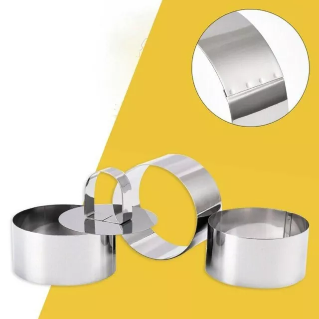 Dining Ring Dessert Ring 4pcs/Set Serving Ring Rings Shaper + Lifter Stainless Steel - DE 2