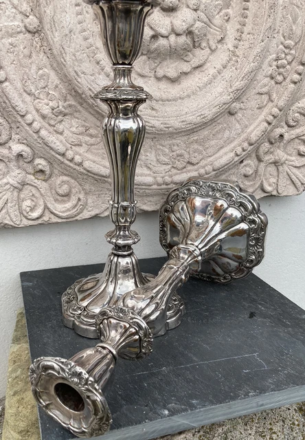 Kerzenleuchter England antik Victorian Silber auf Kupfer Sheffield    210001 02