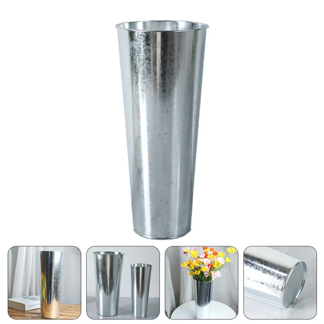 Vase de Fleur de Ferme en Métal Galvanisé: Fer Flower Vase Vase Vase Rustic