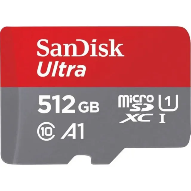 SanDisk Carte Mémoire microSDXC Ultra 512 Go + Adaptateur SD 120 MB/S Classe 10