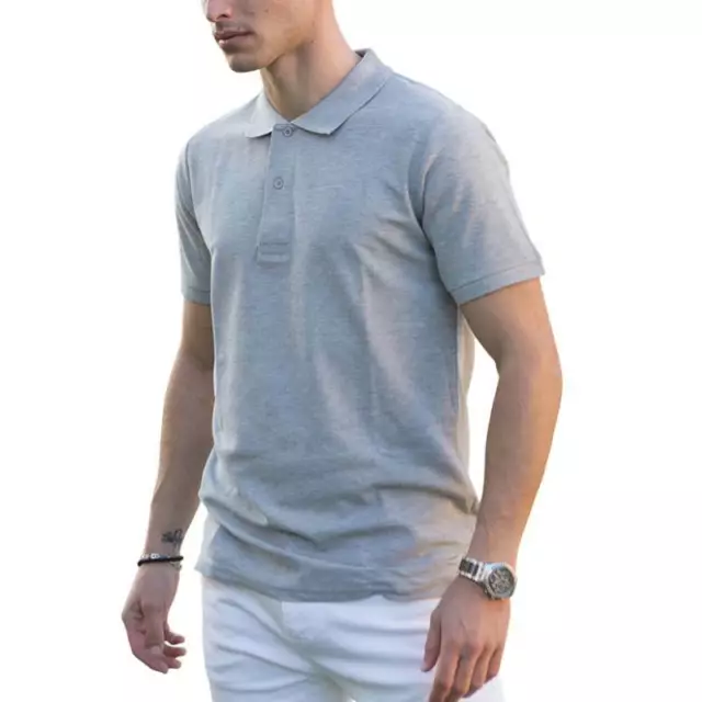 Poloshirt Herren Kurzarm Baumwolle Slim Fit Basic Polo Shirt Pique Polohemd Neu