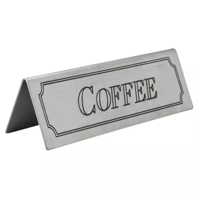 Stainless Steel Coffee Sign Table Signs Table Top Bar Pub Restaurant Cafe