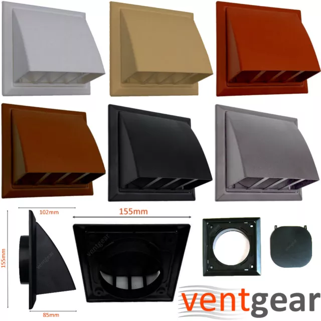 100mm 4" Cowl vent & non return flap - Tumble dryer- Extractor fan - Cooker Hood