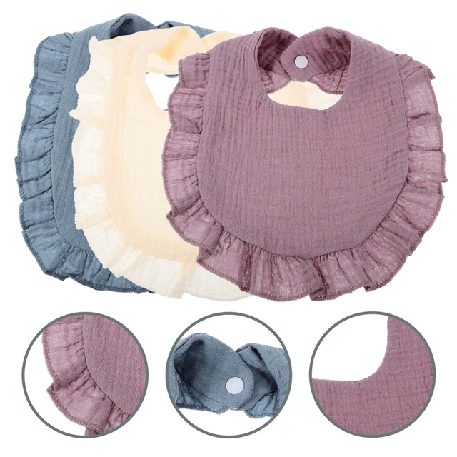 3 pcs Cotton Baby Bibs Infant Girl Bibs Baby Boy Drooling Bibs Cute Teething