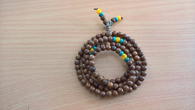 Bracelet Tibétain Bouddhiste En Bois De Wengé Précieux - Perles De 6 Mm - Neuf Avec étiquettes