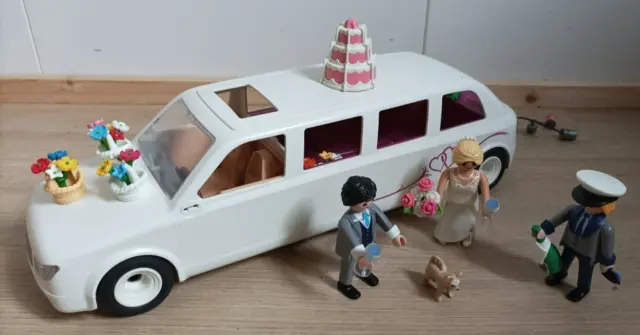 Playmobil 9227 lot  Limousine avec Couple de mariés chauffeur bouquet