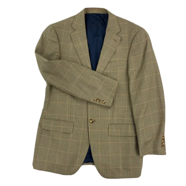 VTG T Harris London Men's 40R Multicolor 100% Wool Houndstooth 2 Button Blazer