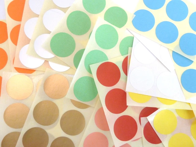 25MM ROUND REMOVABLE Low Tack Colour Code Dot Stickers Coloured Sticky 25MM ROUND REMOVABLE Low Tack Colour Code Dot Stickers Coloured Sticky