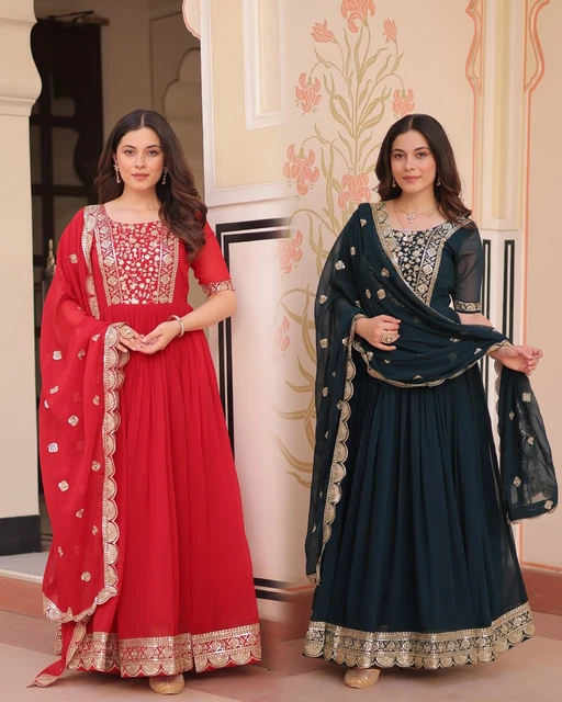 Costume Anarkali Salwar Kameez Ethnique Femme - Bollywood/pakistanais Avec Dupatta - Marque Ameerahs, Taille M