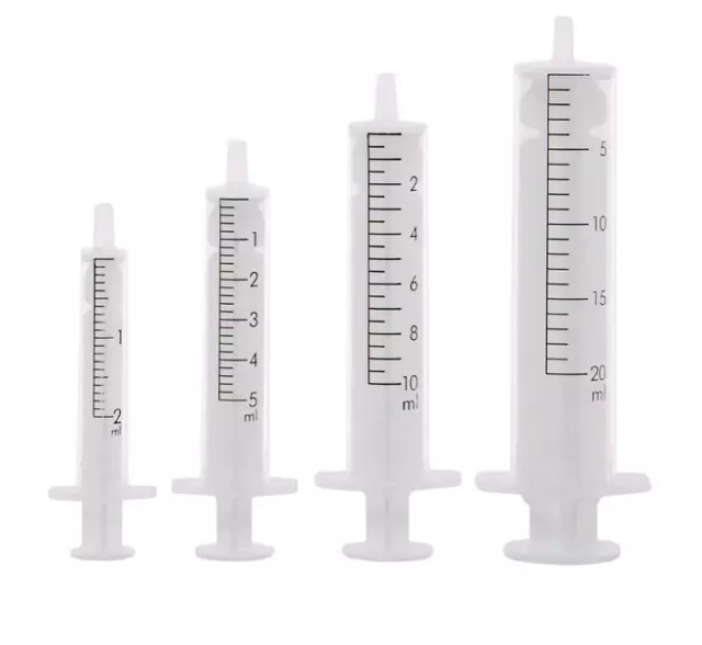 Sterile Syringes Medical Hypodermic Plastic 2-Part Luer Slip - 2ml 5ml 10ml 20ml