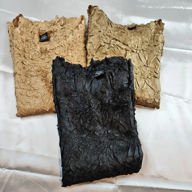 Magic Scarf Magic Crush crinkle blouse Bundle Lot Size XL-3XL Pack And Go Black