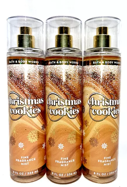 3 Christmas Cookies Fine Fragrance Mist Bath & Body Works 8 fl oz