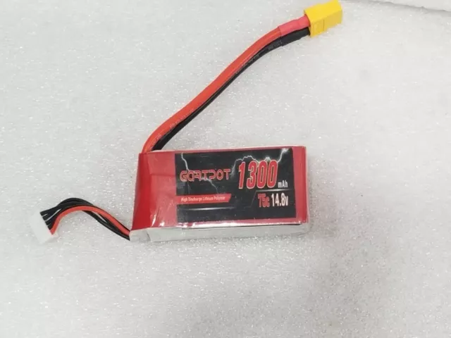 2 X 75C 4S 1300mAh 14.8V Lipo Battery XT60 Plug For RC FPV Helicopter Drone Car