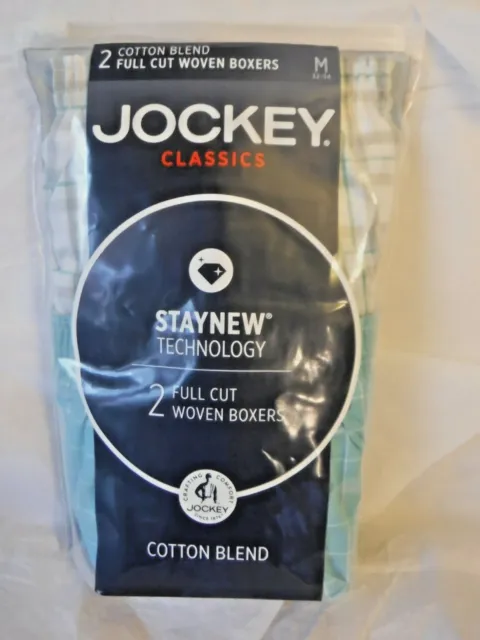 Jockey Mens 2 full cut woven boxers classics cotton blend 9922 underwear