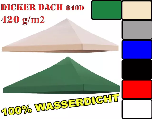 3x3 420g/m2 DACH ERSATZDACH Zeltdach DachPlane expresszelt Pavillondach Faltbar
