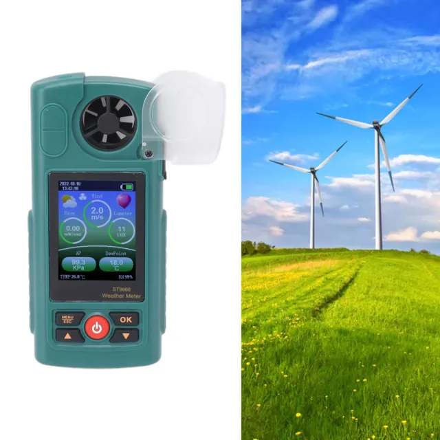 Digital Weather Meter Handheld Air Flow Velocity Tester Wind Speed CFM Meter