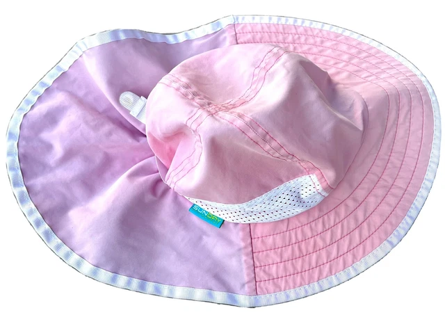 Sunday Afternoons Girls M 2-5 yrs Pink Brim & Neck Flap Sun Protection Hat