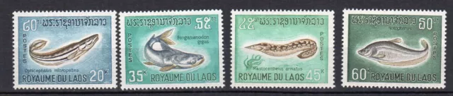 Royaume du Laos 1967 poissons Y&T 156 à 159 4 timbres MNH /TE3850