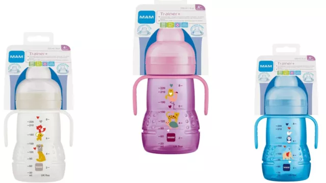 MAM Babyflaschen Trainer +  Gr.4 +  220 ml incl. Sauger 3, Trinklernbecher,Neu