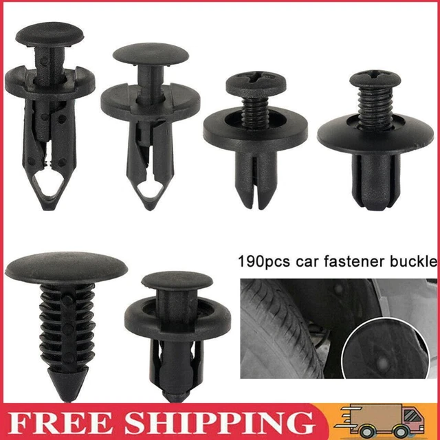 190Pcs Car Plastic Rivets Fasteners Car Retainer Clips Plastic Push Retainer Kit