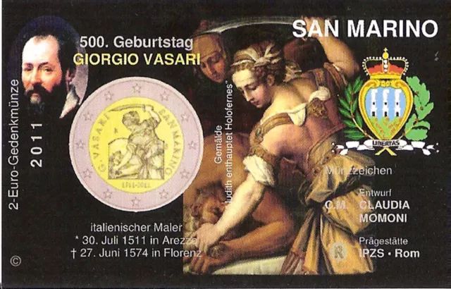 2 Euro Gedenkmünze SAN MARINO 2011 InfoKarte SM 132 OHNE MÜNZE