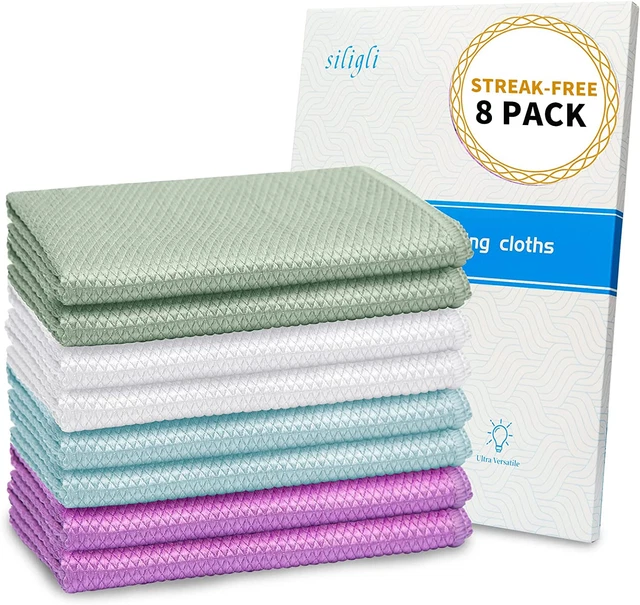 Streak Free Cleaning Cloths Reusable Nanoscale Lint Free Set of 8