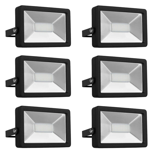 6 x Smartwares LED Fluter Strahler Schwarz IP65 20W 1300lm 4000K 100° UVP 119€