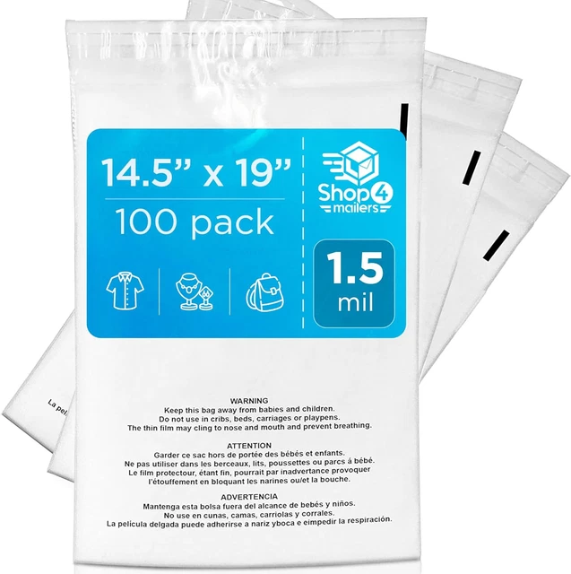 1.5 Mil Beutel Für Versand 500 6x9 Premium Suffocation Warning Clear Plastic Self Seal Poly Netuno 100 Polybeutel Selbstklebend 12,5x17cm