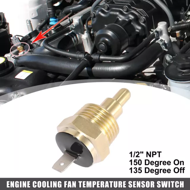 Car Radiator Fan Thermo Sensor Switch 1/2" NPT 150 Degree on 135 Degree Off
