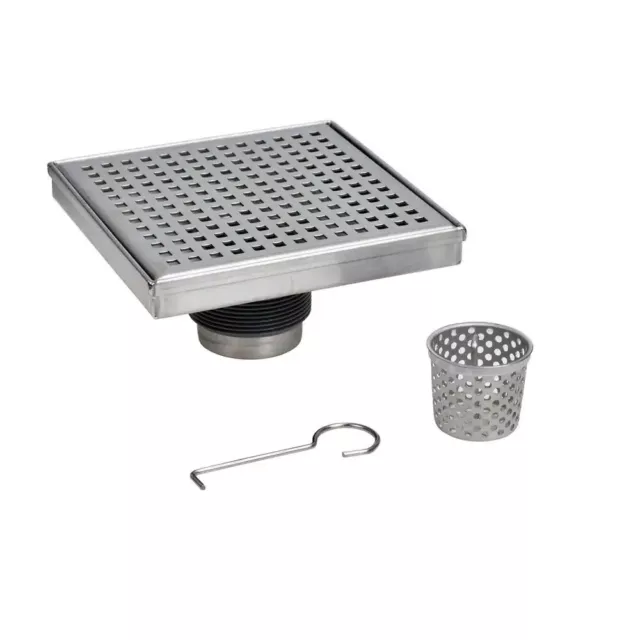 Línea de diseño OATEY DSS2040R2 4 pulgadas x 4 in. Desagüe de ducha cuadrado de acero inoxidable