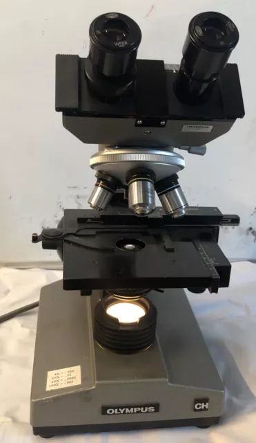 Olympus CH CHBS Microscope w/ 4 Objects, Specimen Holder & Working Light (ih038) Olympus CH CHBS Microscope w/ 4 Objects, Specimen Holder & Working Light (ih038)