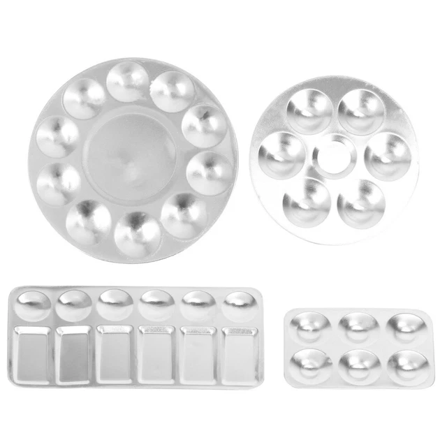 4 Pcs Palette Rostfreier Stahl Student Farbpaletten Für Kinder Acrylfarbe