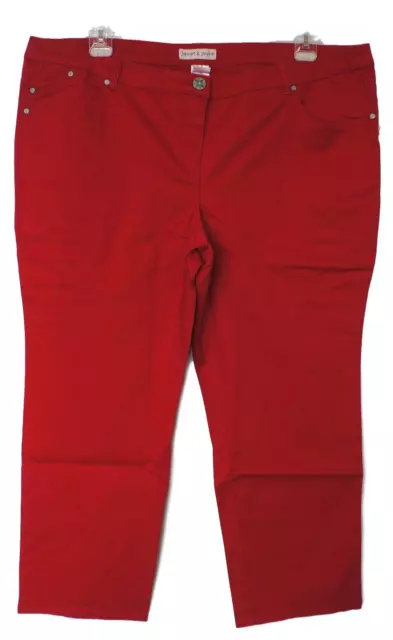 NEU Kurzgröße bequeme Damen Stretch Hose in rot elastischer Bund Gr. 28 (56)