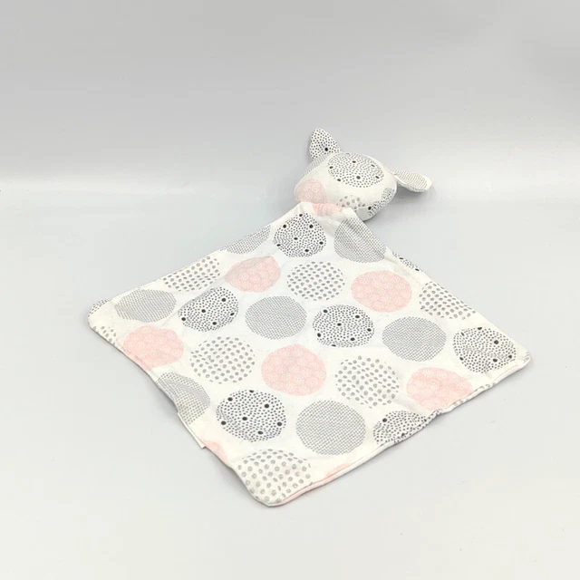 Doudou plat lapin gris blanc rose cercles OBAIBI - 29529 2