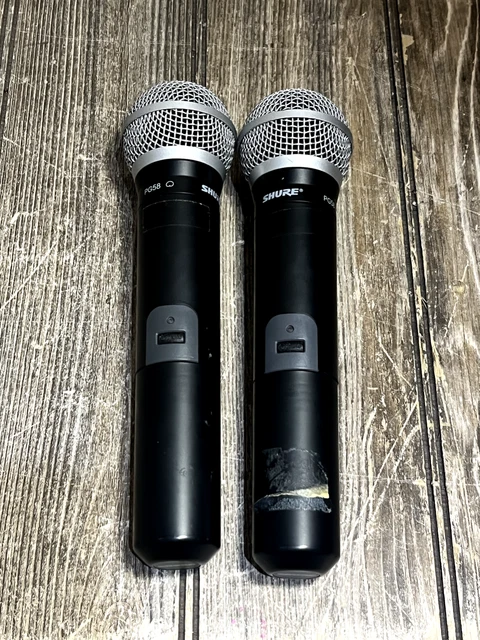 Lot of 2 Shure PG2 Wireless Transmitter's with PG58 Heads -AS-IS, Read